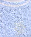 配色ラインワンポイント刺繍ニットトップス