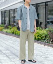 『イージーケア/セットアップ対応』ダブルタックワイドスラックス