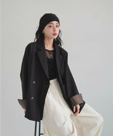 LIAN レイヤードデザインテーラードジャケット リアン ジャケット・アウター テーラードジャケット・ブレザー ベージュ ブラウン グレー ブラック【送料無料】