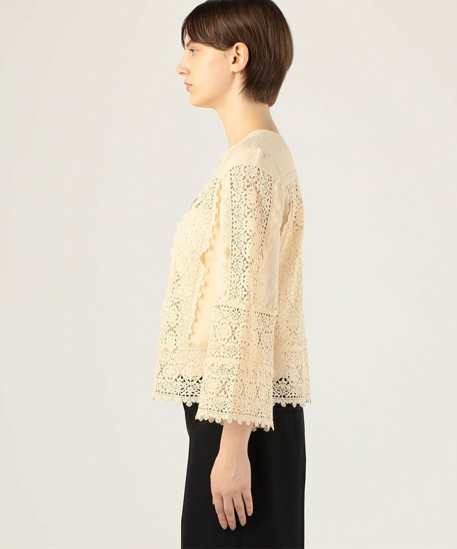 【SALE/70%OFF】TOMORROWLAND GOODS BY MALENE BIRGER DONNA レースエンブロイダリーブラウス トゥモローランド トップス シャツ・ブラウス ベージュ ブラック【送料無料】 - メイン画像 6