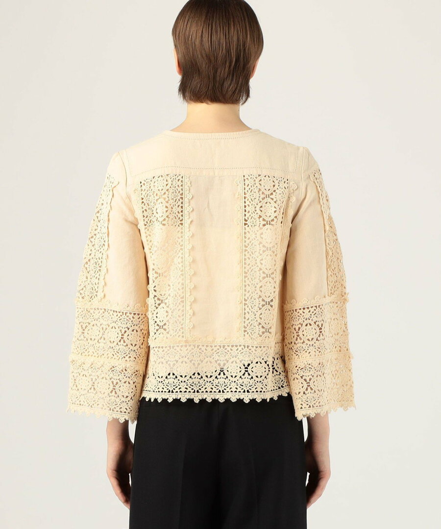 【SALE/70%OFF】TOMORROWLAND GOODS BY MALENE BIRGER DONNA レースエンブロイダリーブラウス トゥモローランド トップス シャツ・ブラウス ベージュ ブラック【送料無料】 - メイン画像 7