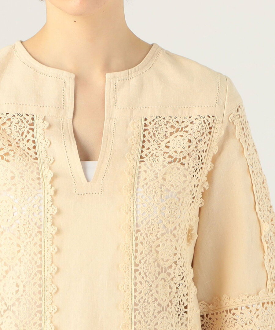 【SALE/70%OFF】TOMORROWLAND GOODS BY MALENE BIRGER DONNA レースエンブロイダリーブラウス トゥモローランド トップス シャツ・ブラウス ベージュ ブラック【送料無料】 - メイン画像 8