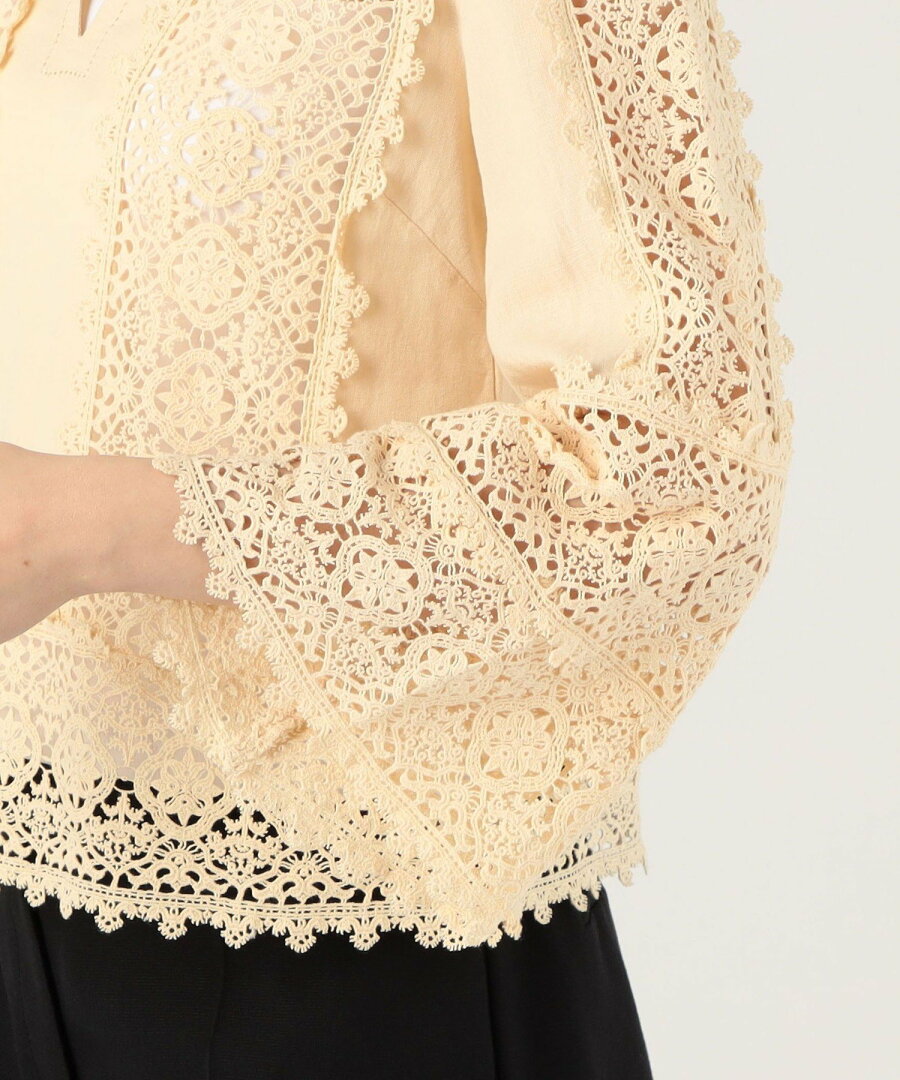 【SALE/70%OFF】TOMORROWLAND GOODS BY MALENE BIRGER DONNA レースエンブロイダリーブラウス トゥモローランド トップス シャツ・ブラウス ベージュ ブラック【送料無料】 - メイン画像 10