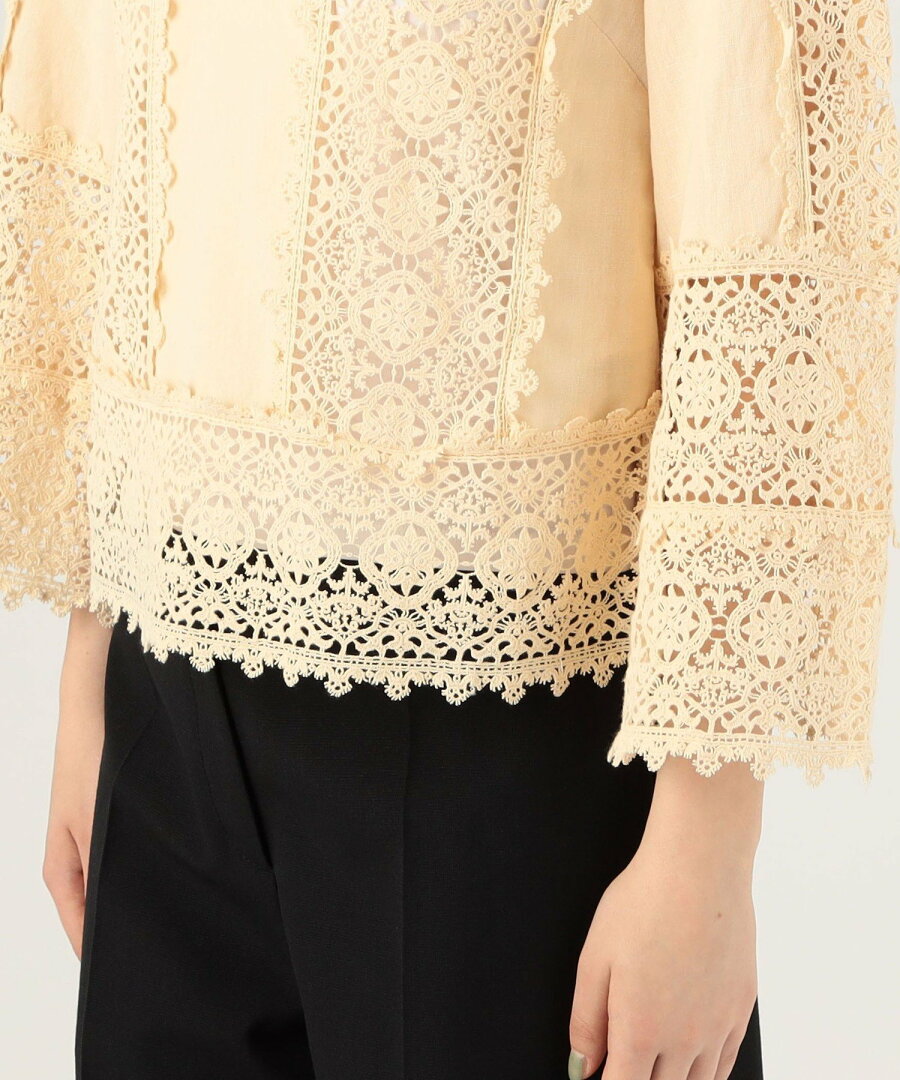 【SALE/70%OFF】TOMORROWLAND GOODS BY MALENE BIRGER DONNA レースエンブロイダリーブラウス トゥモローランド トップス シャツ・ブラウス ベージュ ブラック【送料無料】 - メイン画像 11