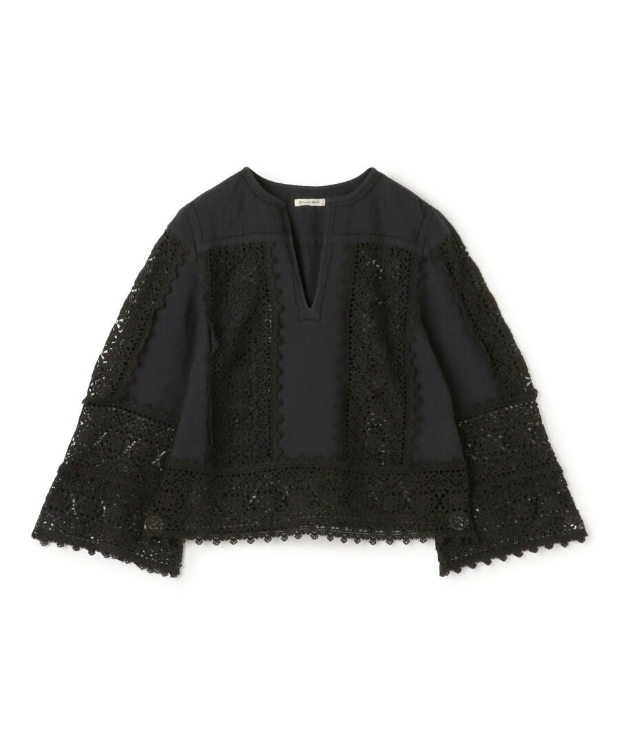 【SALE/70%OFF】TOMORROWLAND GOODS BY MALENE BIRGER DONNA レースエンブロイダリーブラウス トゥモローランド トップス シャツ・ブラウス ベージュ ブラック【送料無料】 - メイン画像 2