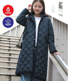 【SALE／30%OFF】BEAMS HEART WOMEN 【3サイズ展開/中綿/あったか/発熱素材/撥水】フード キルティング コート 25AW キルトコート 春先 春まで着られる フード取り外し可 セール ビームス ハート ジャケット・アウター その他のジャケット・アウター グリーン ベ【送料無料】