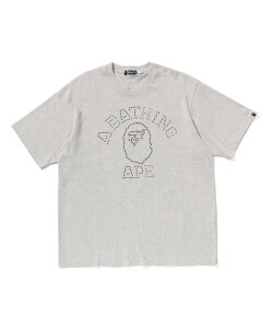 A BATHING APE (M)RHINESTONE COLLEGE RELAXED FIT TEE M A xCVO GCv gbvX Jbg\[ETVc O[ ubNyz