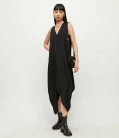 【SALE／70%OFF】ALLSAINTS (W)BLAZE SATIN DRESS オールセインツ ワンピース・ドレス ドレス ブラック【送料無料】