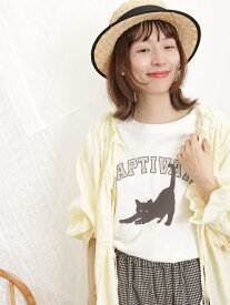 【SALE／26%OFF】Samansa Mos2 ねこアソートロンT サマンサモスモス トップス カットソー・Tシャツ ホワイト ブルー ピンク グレー