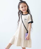 devirock サイドライン ティアード 半袖ワンピース 子供服 キッズ 女の子 綿100% 綿 26SS デビロック ワ…