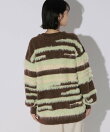 インターシャニット配色カーディガン