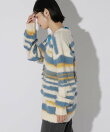インターシャニット配色カーディガン