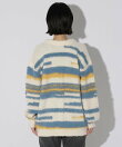 インターシャニット配色カーディガン