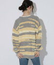 インターシャニット配色カーディガン