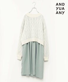 【SALE／28%OFF】AND YUA ANY (K)2SETニット*OP/A グローバルワーク ワンピース・ドレス ワンピース グリーン ホワイト ブルー【送料無料】