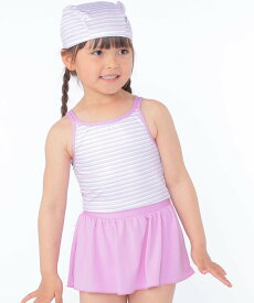 【SALE／35%OFF】SHIPS KIDS SHIPS KIDS:100~120cm / アメスリ ボーダー セパレート スイム ウェア シップス 水着・スイムグッズ 水着 パープル【送料無料】