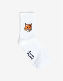 Maison Kitsune Maison Kitsune/(M)FOX HEAD SOCKS メゾン キツネ 靴下・レッグウェア 靴下 ホワイト グレー ブラック【送料無料】