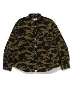 A BATHING APE 1ST CAMO ONE POINT RELAXED FIT LS SHIRT A xCVO GCv gbvX VcEuEX O[ CG[yz