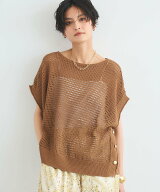 【SALE／20%OFF】BARNYARDSTORM 透かし編みポンチョニット バンヤードストーム トップス ニット ブラウン…