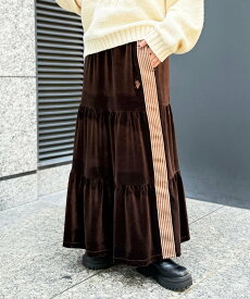 CPCM 【U.S. POLO ASSN. 】ティアードスカート シーピーシーエム スカート ロング・マキシスカート ネイビー ブルー ブラック ベージュ ブラウン ホワイト グレー【送料無料】