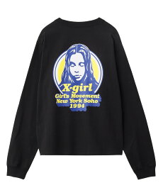 【SALE／20%OFF】X-girl X-girl/(W)MESSAGE AND FACE CIRCLE LOGO L/S TEE エックスガール トップス カットソー・Tシャツ ホワイト ネイビー ブラック【送料無料】