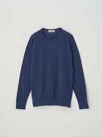 JOHN SMEDLEY クルーネック長袖コットンニットプルオーバー ｜ EVONNE ｜ 30G MODERN FIT ジョンスメドレー トップス ニット ネイビー【送料無料】