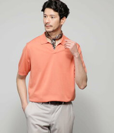 【SALE／50%OFF】NEWYORKER MEN 【UCT】スキッパー ニットポロシャツ ニューヨーカー トップス ポロシャツ オレンジ グレー ブルー【送料無料】