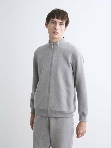 three dots Men's cardboard sweat zip up brouson �X���[�h�b�c �g�b�v�X �J�b�g�\�[�ET�V���c �u���b�N�y���������z