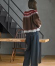 ノルディック柄シャギーニットカーディガン