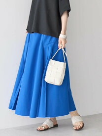 AMERICAN HOLIC 接触冷感タックフレアスカート/ひんやり/シンプル/オフィス/夏/春/24SS アメリカン ホリック スカート その他のスカート ブルー ブラック