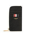 THOM BROWNE ＜公式＞ HALF ZIP AROUND WALLET トムブラウン 財布・ポーチ・ケース 財布 ブラック【送料無料】