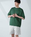 【SALE／30%OFF】NANO universe 「NJ/CLUB」モクロディ ボートネック ビッグTシャツ ナノユニバース トップス カットソー・Tシャツ ホワイト ブラック グリーン【送料無料】