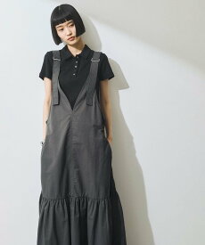 ADAM ET ROPE' FEMME 【WEB限定】・【定番】オーバーオールジャンバースカート アダムエロペ ワンピース・ドレス ジャンパースカート グレー ブラック【送料無料】
