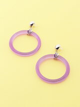 (L)アクリルフープオメガイヤリング