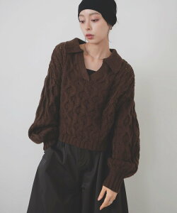 �ySALE�^50%OFF�zLIAN �P�[�u���N���b�v�h�|���j�b�g ���A�� �g�b�v�X �j�b�g �u���E�� �z���C�g �O���[ ���b�h