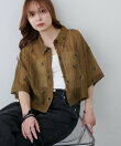 刺繍シアークロップドシャツ