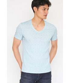 【SALE／30%OFF】TORNADO MART TORNADO MART∴ダイヤプリーツタックJQ半袖Vネックカットソー トルネードマート トップス カットソー・Tシャツ ブルー ブラック ホワイト【送料無料】