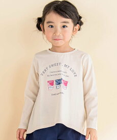Noeil aime BeBe ジャムプリント後ろタックAラインTシャツ(80~130cm) ベベ オンライン ストア トップス カットソー・Tシャツ ホワイト ピンク