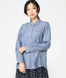 【SALE／20%OFF】CROCODILE LADIES CROCODILE LADIES/(W)スラブ シャンブレー ブラウス クロコダイル トップス シャツ・ブラウス ネイビー ホワイト グレー【送料無料】