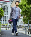 《WEB限定》ストレッチヘリンボーンスリムテーパードパンツ