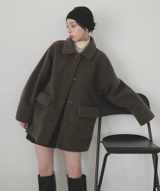 LIAN ボアムートンステンカラーコート リアン ジャケット・アウター ムートンコート ホワイト グレー ブラウン ブラック【送料無料】