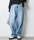 綿100%ワイドルーズデニムパンツ<大きいサイズ有>シックスタイル