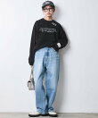 綿100%ワイドルーズデニムパンツ<大きいサイズ有>シックスタイル