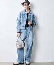 綿100%ワイドルーズデニムパンツ<大きいサイズ有>シックスタイル