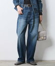 綿100%ワイドルーズデニムパンツ<大きいサイズ有>シックスタイル