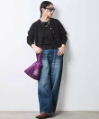 綿100%ワイドルーズデニムパンツ<大きいサイズ有>シックスタイル