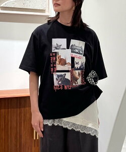 BEAMS HEART WOMEN �l�R �t�H�g�R���[�W�� T�V���c 26SS �t�F�X �E�H�b�V���u�� �r�[���X �n�[�g �g�b�v�X �J�b�g�\�[�ET�V���c �z���C�g �u���b�N�y���������z
