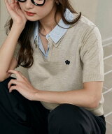 MARY QUANT MARY QUANT × PUBLUX/マリークワント チェック シャツ レイヤード風 スキッパー ニット 限定…