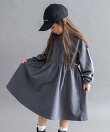【WEB限定/DRC】袖ライン裏毛長袖ワンピース