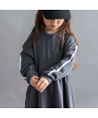 【WEB限定/DRC】袖ライン裏毛長袖ワンピース